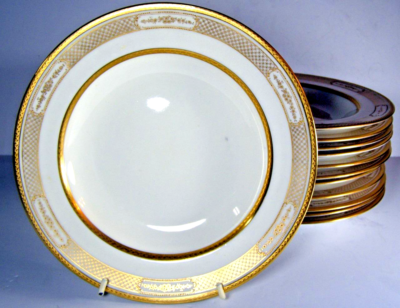 C1919 Royal Doulton for Tiffany & Co Gold Soup Plate Set of 12 by 