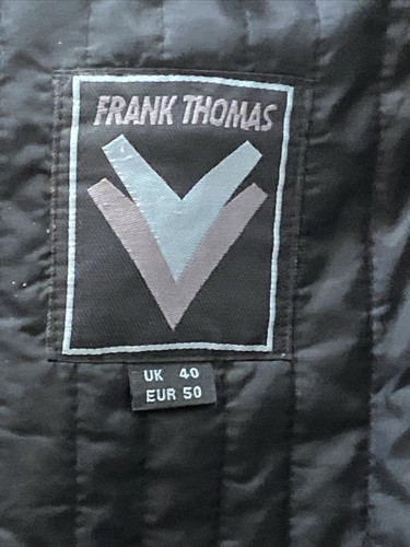 FRANK THOMAS LEATHER BIKERS JACKET VGC Size Uk 40 Zip Out Inner Armoured - Picture 17 of 18