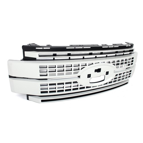 Fit 2017-2019 Ford F250 F350 F450 Super Duty Platinum Bumper Grille Oxford White - Picture 9 of 11