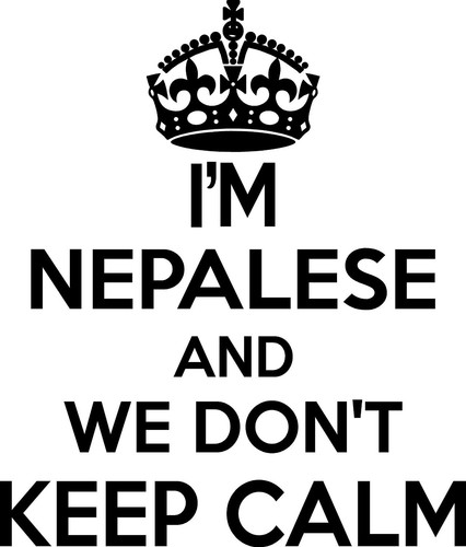 Pegatina de pared nepalí... arte de pared de vinilo de 20 pulgadas de alto We Don't Keep Calm - Imagen 1 de 2