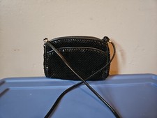 Vintage Whiting  Davis Black Mesh Metal Purse Evening Crossbody