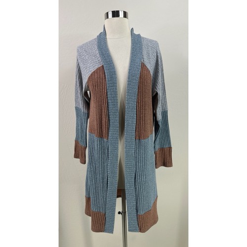 Entro Long Sleeve Patchwork Bohemian Open Front Womens Cardigan Lagenlook L