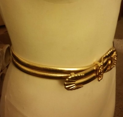 Judith Leiber 3 Coil Gold Stretch Belt Judith Leiber Stretch Medallion Belt - Size Small / Medium  main image 4
