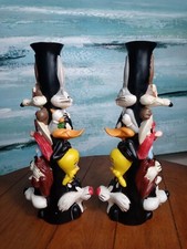 Portacandele totem vintage Looney Tunes 1995 Warner Bros Store-Set di 2