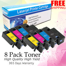 8 Pack 1250 Toner Cartridge for Dell Laser 1250c 1350cnw 1355cnw C1765nf C1760nw