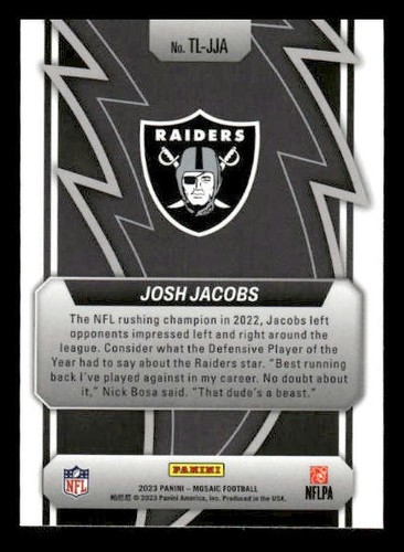 2023 Panini Mosaic #TL-JJA Josh Jacobs Las Vegas Raiders - Foto 2 di 2