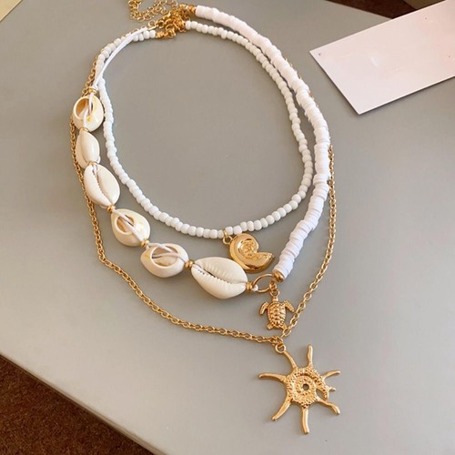 Starfish Clavicle Chain Women Conch Shell Beads Necklace Girls - Picture 11 of 17