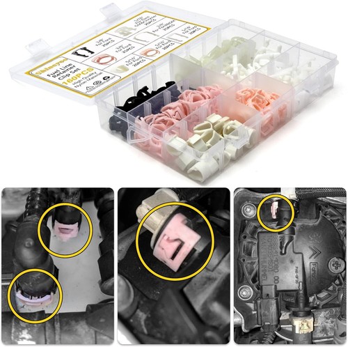 160 PCS Fuel Line Retainer Clips 3/8 & 5/16 Fuel Line Retaining Clip Assortment - Picture 5 of 7