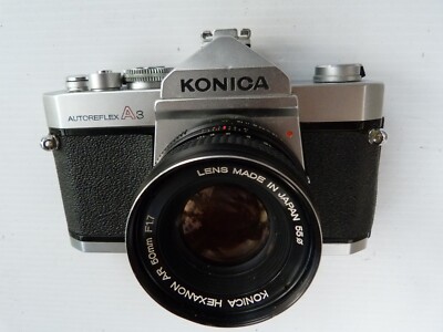 Konica Autoreflex A3 Film 35mm Camera w/Hexanon 50mm F1.7 Lens