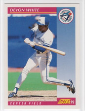 Devon White 1992 Score Baseball Base Common #198 Toronto Blue Jays