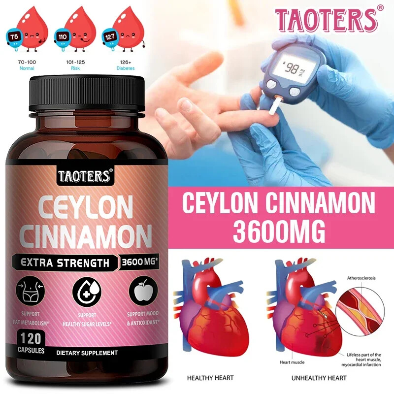 Ceylon Cinnamon Extract 3600Mg 120 Capsules Vegan Blood Sugar Insulin Control