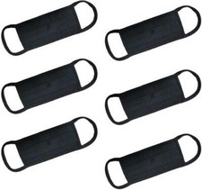 Adult Reusable Pleated Face Mask, Washable, Black Pack of 6