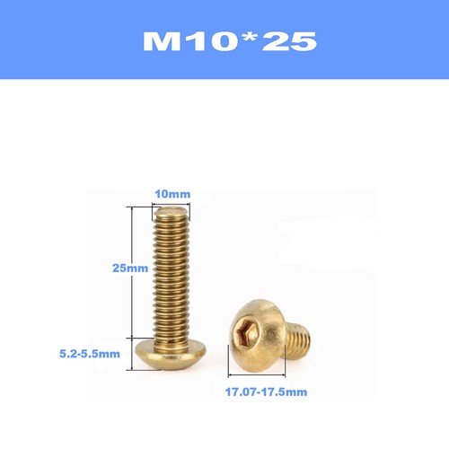 Brass Half Round Head Hex Socket Screw M2M2.5~M8M10 - Picture 57 of 62