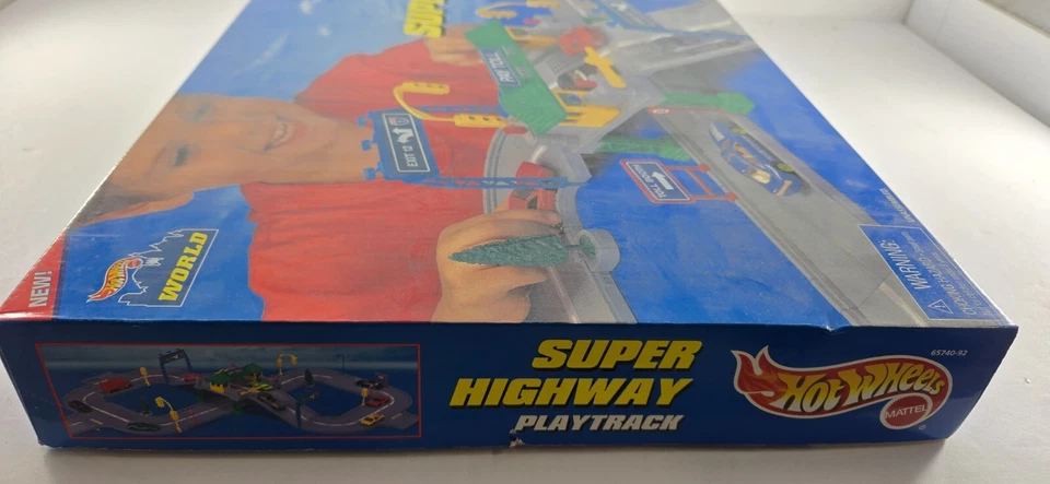 Vintage Hot Wheels World Set 1996 Super Highway Playtrack cabina de peaje verde sellado Foto 3 de 4
