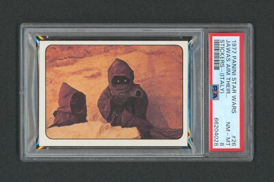 1977 Star Wars Panini Italy Stickers #26 Jawas Aim PSA 8
