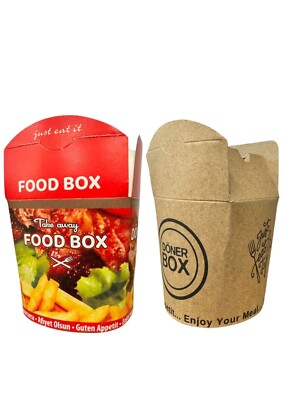 Lunchbox Döner Box Kebab Nudelbox Einweg Takeaway Schachtel aus Pappe 750ml 26oz