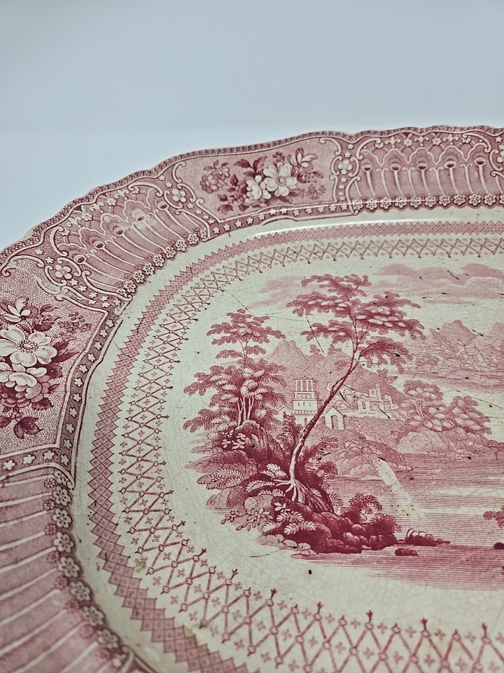 Ralph Stevenson & Sons Red Transferware 17 1/2" Platter Cologne 8 eBay