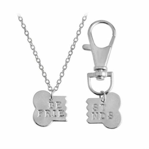 Combo Huesos BFF Best Friend Forever Perro Hueso Etiqueta Colgantes Collar Cadena - Imagen 11 de 15