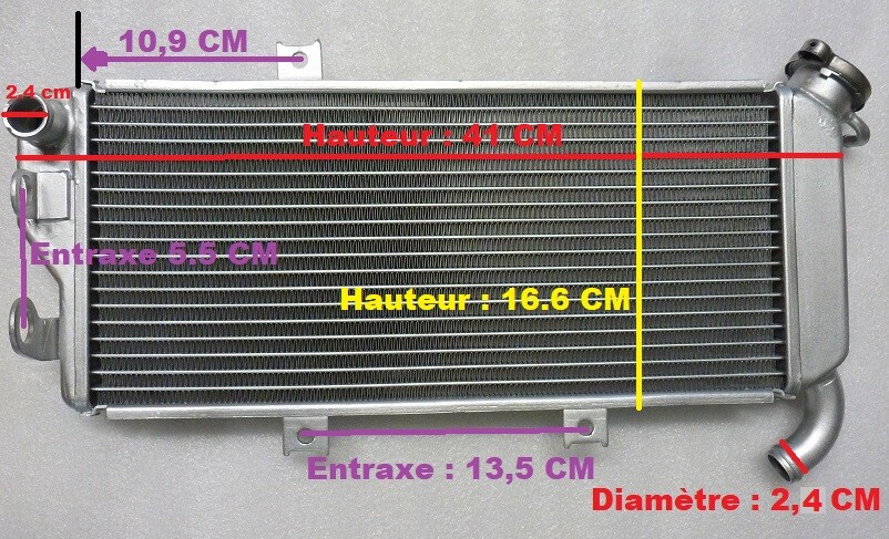 Radiateur pour Kawasaki Ninja 650 compatible avec modèles EX650R et EX650C de 2009 à 2011