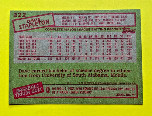Topps 1985 Baseball Cards. Pick what you need to complete your set. #200-#400 - Picture 245 of 401
