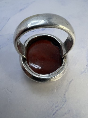 Vintage 925 Sterling Silver Sunstone Statement Ring Size 8 - Picture 6 of 10