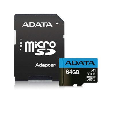 ADATA Premier MicroSDHC/SDXC UHS-I Class 10 Memory Card, AUSDX64GUICL10A1-RA1
