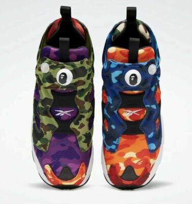 関税込 BAPE A BATHING APE × REEBOK INSTAPUMP FURY A BATHING APE REEBOK BAPE MULTI COLOR CAMO CRAZY INSTAPUMP