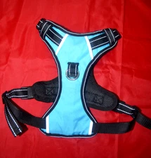 New LightBlue Dog Harness Soft No-pull Adjustable Reflective Oxford Vest Medium