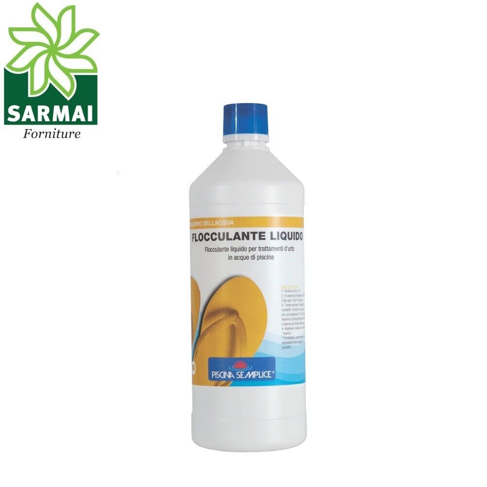 FLOCCULANTE LIQUIDO PISCINA SCHIARENTE RIDUCE TORBIDITÀ ACQUA 1 LT LAPI