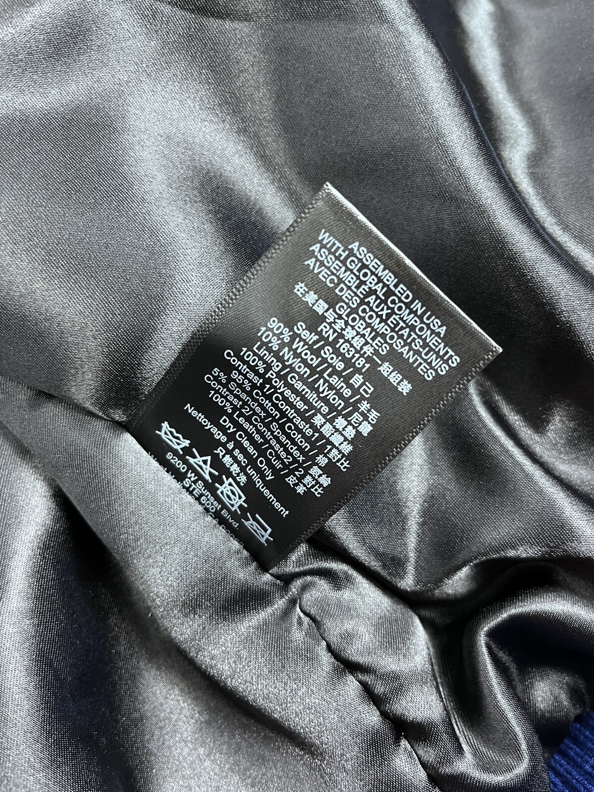 Rhude Leather Trimmed Embroidered Racing Varsity Jacket Size: M Rrp £2,380 image 9