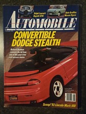 Automobile Magazine August 1991 Dodge Stealth Convertible Vg+