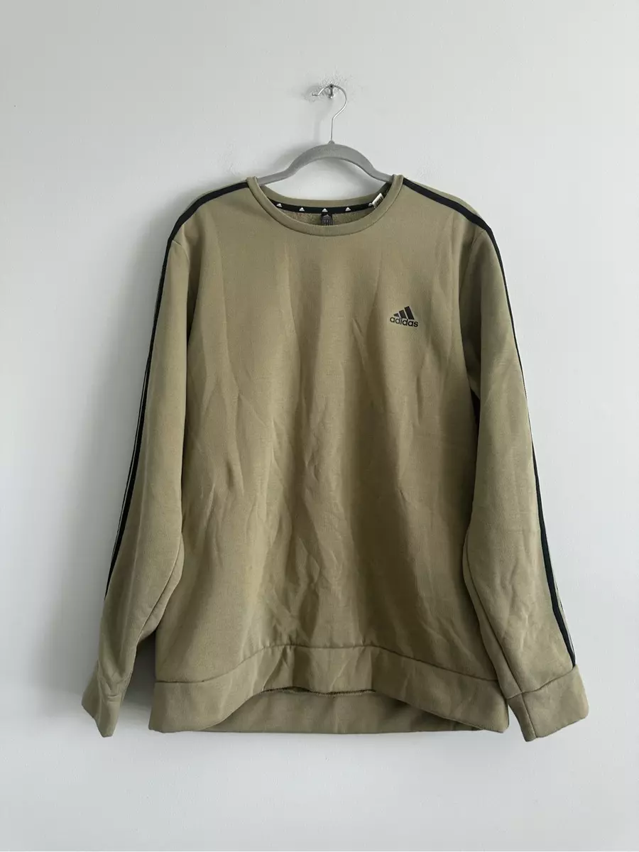 Adidas men's athletics essential 3 deals stripe crew sweatshirt