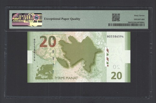 Azerbaijan 20 Manat 2005 P28 Uncirculated Grade 67 - Picture 2 of 2