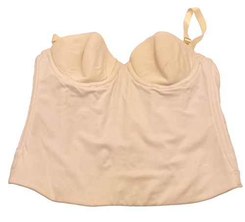 Victoria’s Secret Pink Label White Satin Boned Bustier Corset Low Back Bra 34B - Picture 13 of 13