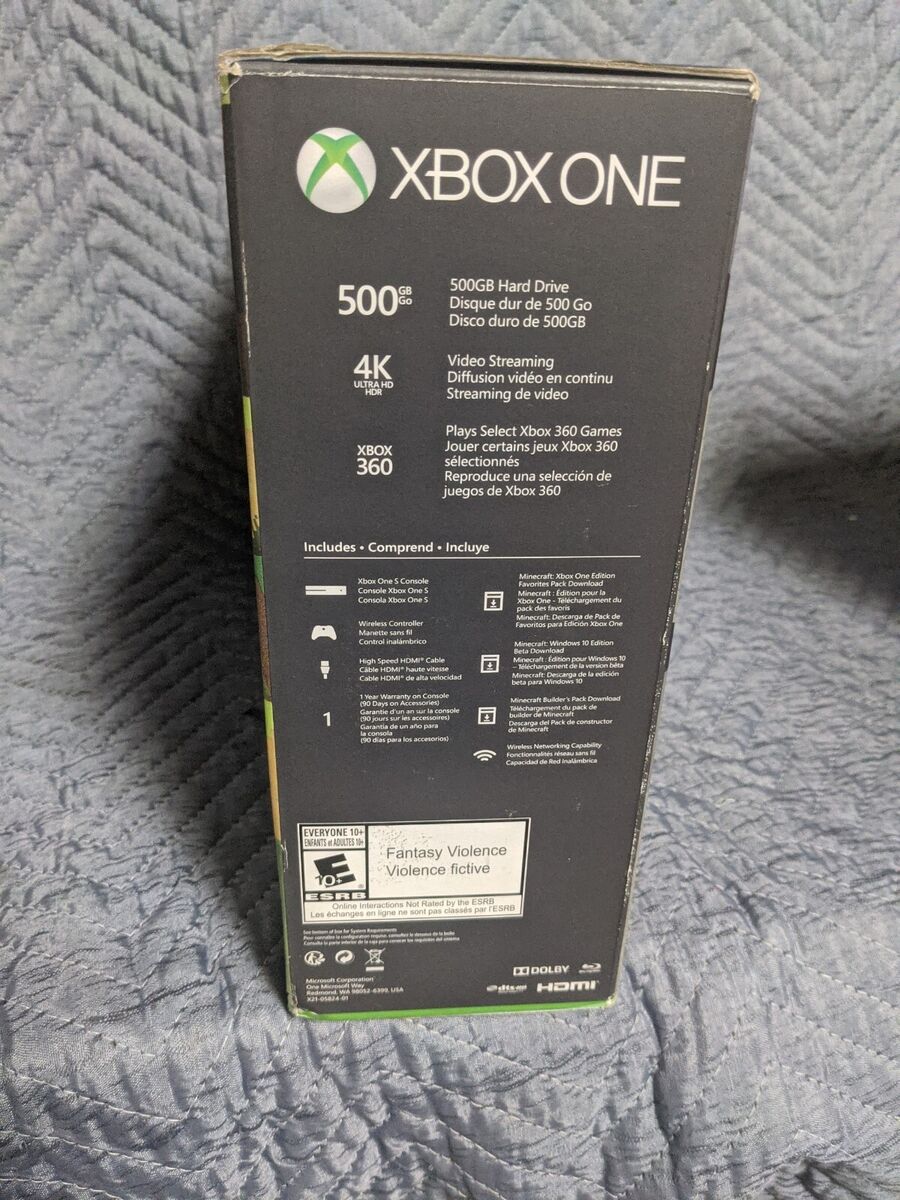 Microsoft XBOX ONE S 500GB Bundle Minecraft