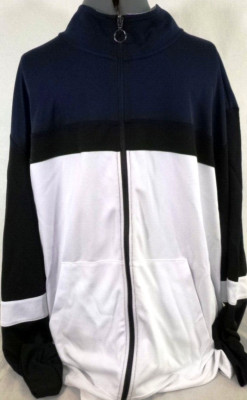 Ideology-Mens Full-Zip Track Warm-Up Athletic Casual Jacket, 3XL XXXL, Blue/Wht