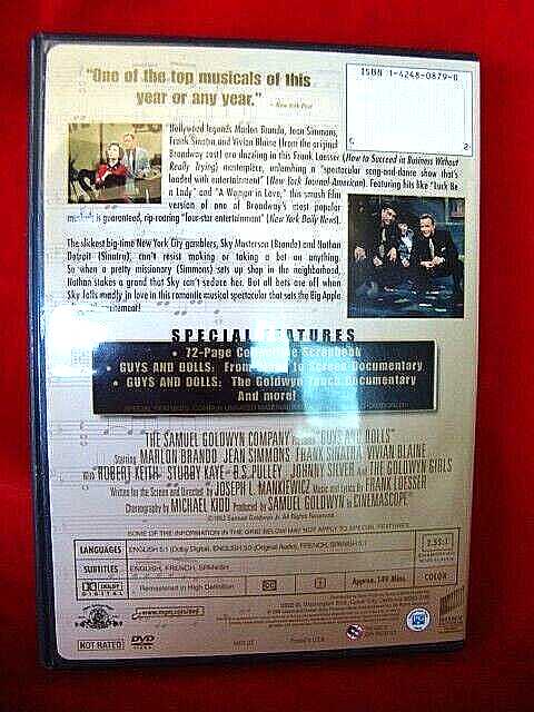 GUYS AND DOLLS DVD-DELUXE EDITION Marlon Brando, Frank Sinatra