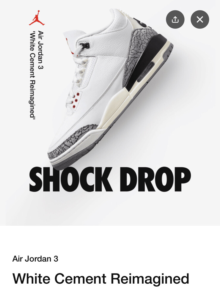 Air Jordan 3 White Cement Reimagined Men Size 8 / Women 9.5