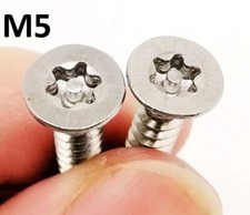 Image of M5 Six Lobe Drive Head with Security Pin Steel Torx Countersunk Machine Screws