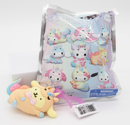 (1) Hello Kitty Friends Unicornio POMPOMPURIN Coleccionable 3D Bolso Clip Llavero Nuevo - Imagen 5 de 5