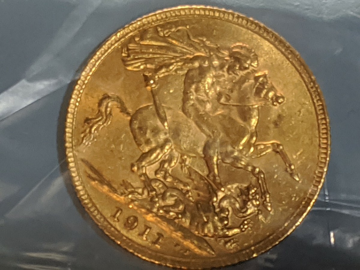 Gold Coin 1911 King George V GEORGIVS V D. G. BRITT: OMN: REX