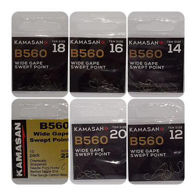 KAMASAN B560 MICRO BARBED SPADE END HOOKS 6 SIZES -IDEAL FOR NATURAL VENUES