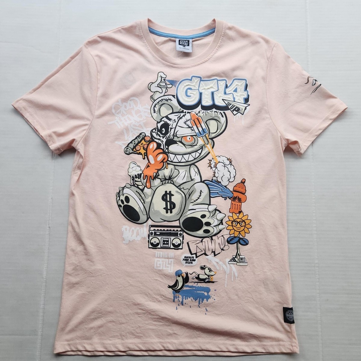 GTL4 Good Things Last Men's Apparel Light Pink Pyscho Bear T