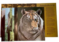 1973 ‘Animals of the Wild’  7 Lg Vibrant Lithographs, Chester Bloom Informative