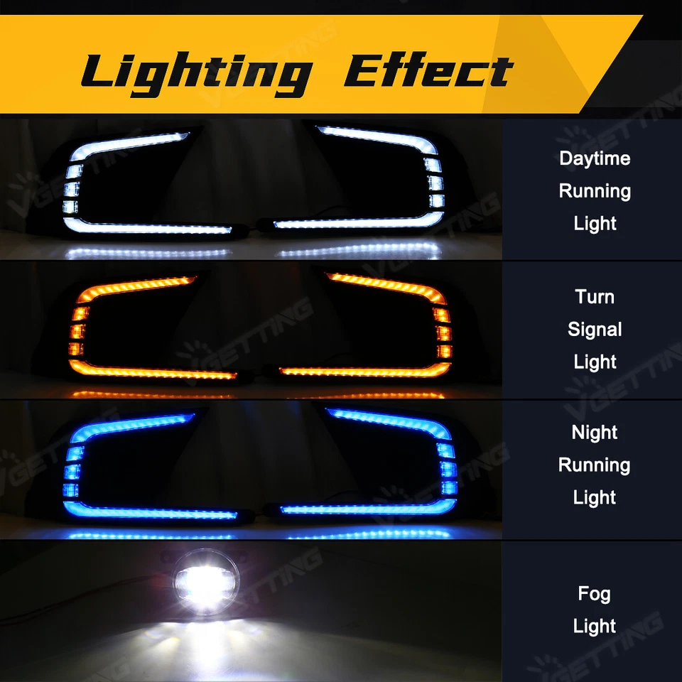 Kits DRL de farol de neblina de LED para Honda Civic 2022-2024 com luz de circulação diurna - Imagem 3 de 4