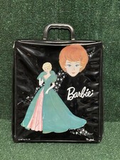 Vintage Mattel Barbie Doll Case Black W/ 1966 Barbie W/Accsesories . Fast Ship 