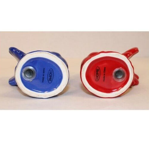 Chicken Salt & Pepper Shaker Set Red Blue HOME Patriotic Rooster Poultry Country - Picture 8 of 8