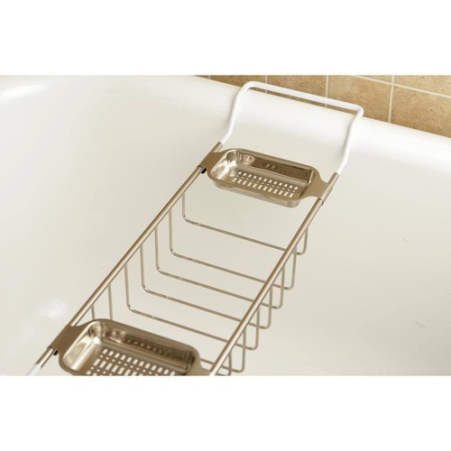 Kingston Brass Claw Foot Bathroom Tub Caddy w/ Rubber Grip Brass Brushed Nickel - Picture 3 of 7