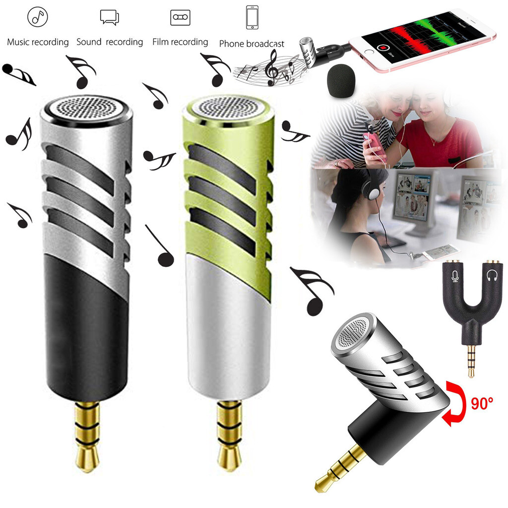 Mini Portable Condenser Microphone Plug Mobile Mic for