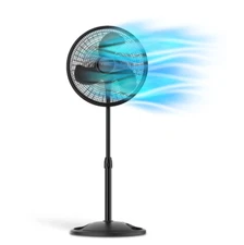 Lasko 16” 3-Speed Adjustable Oscillating Pedestal Fan, Black, S16500 New